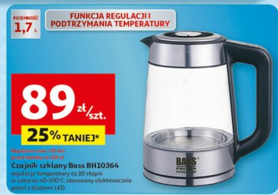 Czajnik szklany Boss BH10364 promocja w Auchan