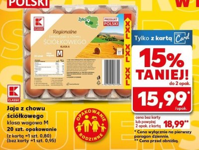 Jaja z chowu ściółkowego klasa wagowa M promocja w Kaufland
