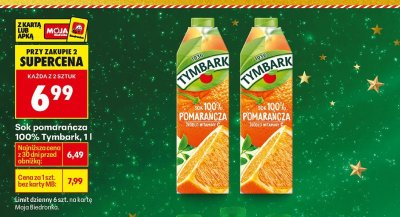 Sok pomarańcza 100% Tymbark, 1l promocja w Biedronka