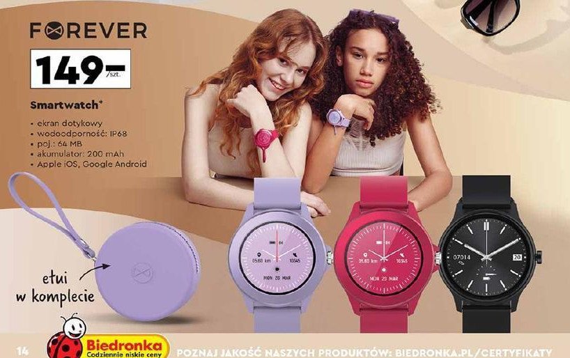 Smartwatch z etui Forever promocja
