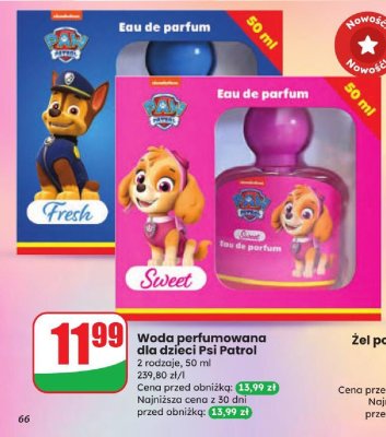 Woda perfumowana dla dzieci, 2 rodzaje promocja w Dino