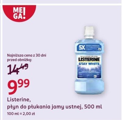 Płyn do płukania jamy ustnej Listerine, 500 ml promocja w Rossmann