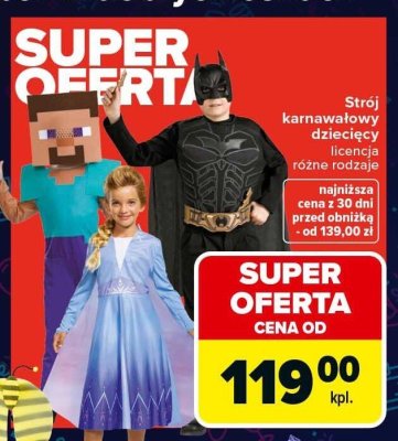 Strój karnawałowy dziecięcy licencja różne rodzaje promocja w Carrefour