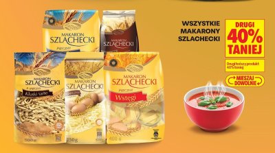 Wszystkie makarony Szlachecki DRUGI -40% promocja w Biedronka