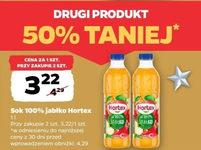 Sok 100% jabłko Wosanka promocja w Netto