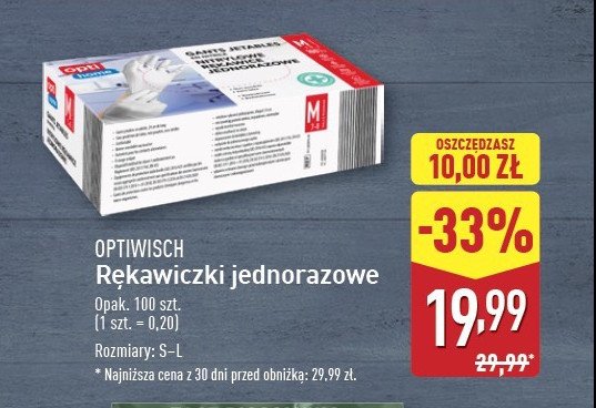 Rękawiczki jednorazowe m Opti wisch promocja w Aldi