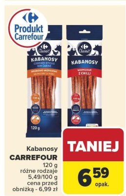 Kabanosy CARREFOUR różne rodzaje promocja w Carrefour