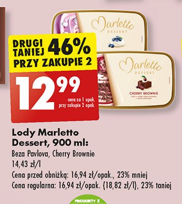 Lody cherry brownie Marletto promocja