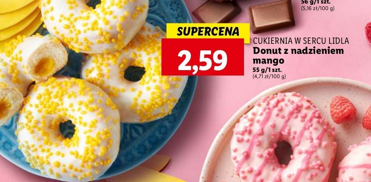 Donut z nadzieniem mango Cukiernia lidla promocja