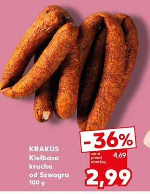 Kiełbasa krucha od Szwagra KRAKUS 100 g promocja w Kaufland