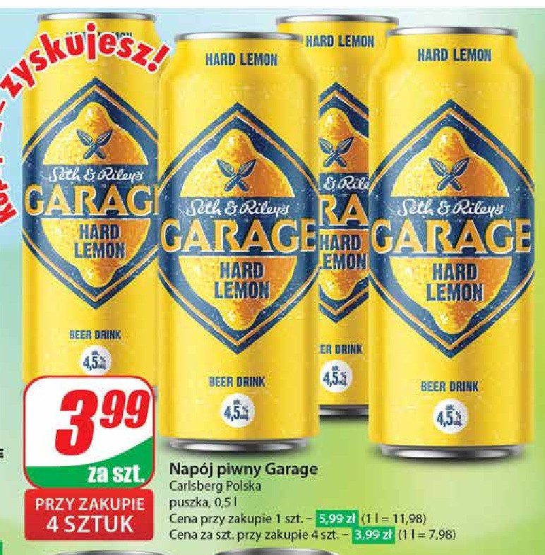 Piwo Garage hard lemon promocja