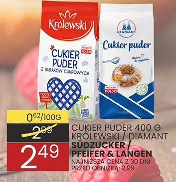 Cukier puder 400 g królewski, diamant promocja w Wafelek