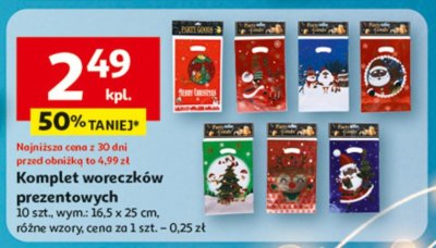 Komplet woreczków prezentowych promocja w Auchan