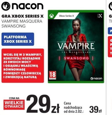 Gra Xbox Series X VAMPIRE THE MASQUERADE SWANSONG promocja w RTV EURO AGD