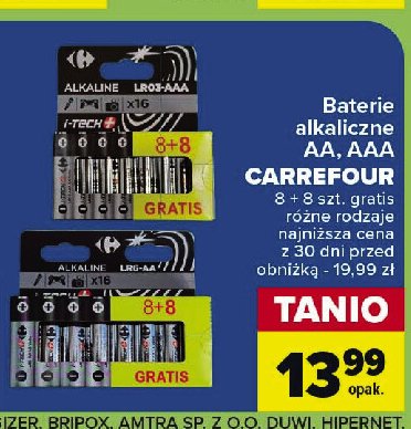 Baterie alkaliczne aa Carrefour promocja w Carrefour Market
