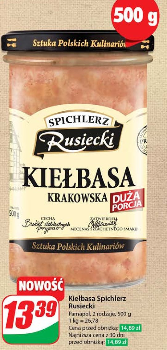 Kie艂basa krakowska Spichlerz rusiecki promocja