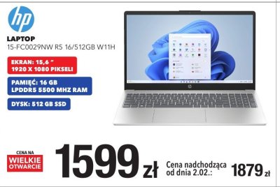 Laptop 15-FC0029NW R5 16/512GB W11H promocja w RTV EURO AGD