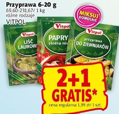 Przyprawa Vitpol różne rodzaje promocja w Prim Market