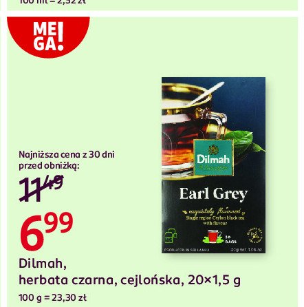 Herbata Dilmah earl grey promocja w Rossmann