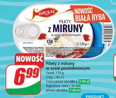 Filety z miruny w sosie pomidorowym Graal promocja