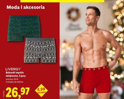 Bokserki męskie świąteczne 3 pary promocja w Lidl