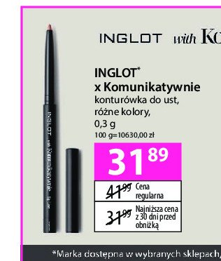 Konturówka do ust Inglot x komunikatywnie promocja