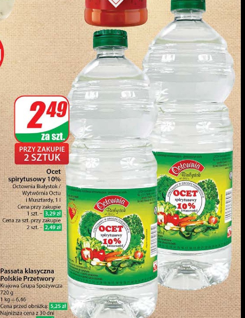 Ocet spirytusowy 10 % Octownia białystok promocja w Dino