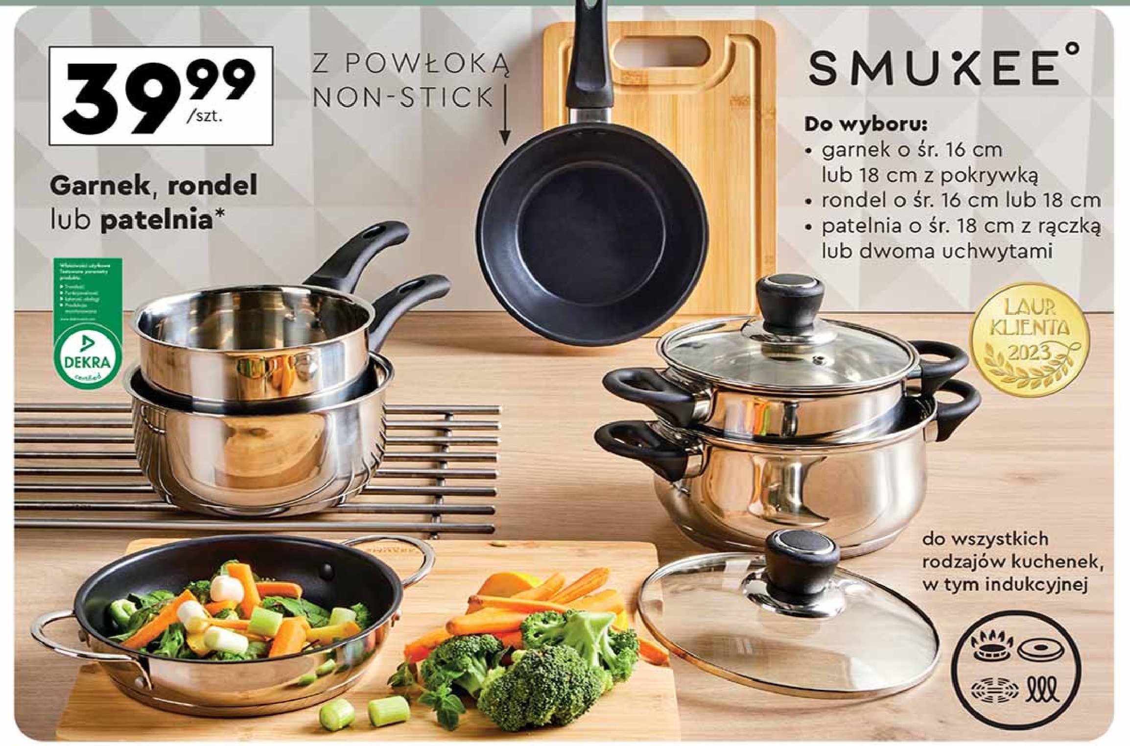 Garnek 16 cm ze szklaną pokrywą Smukee kitchen promocja