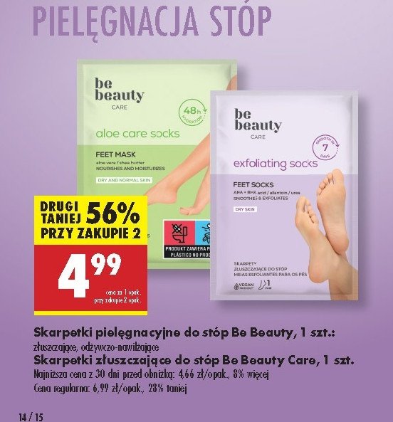 Maska do stóp w skarpecie aloe Be beauty care promocja