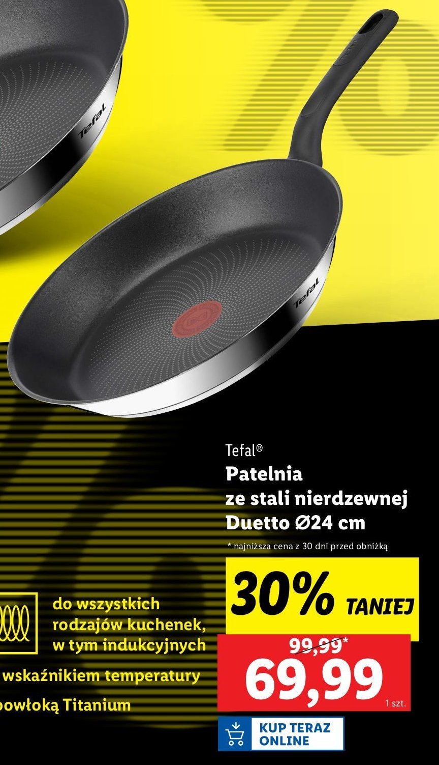 Patelnia duetto 24 cm Tefal promocja