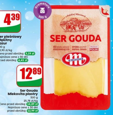 Ser Gouda Mlekovita plastry promocja w Dino