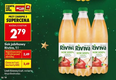 Sok jabłkowy Riviva, 1l promocja w Biedronka