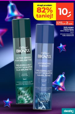 Suchy szampon L'biotica Biovax Ultra Green For Brunettes, 200ml promocja w Dealz