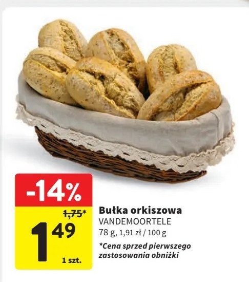 Bułka orkiszowa Vandemoortele promocja