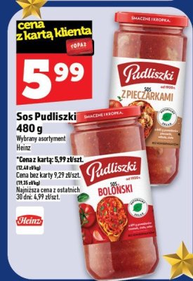 Sos Pudliszki 480 g - wybrane asortymenty Heinz promocja w TOPAZ