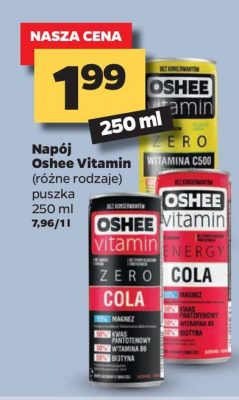 Napój energetyczny cola Oshee vitamin zero promocja