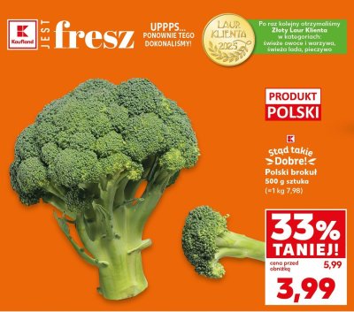 Brokuł polski 500 g sztuka promocja w Kaufland