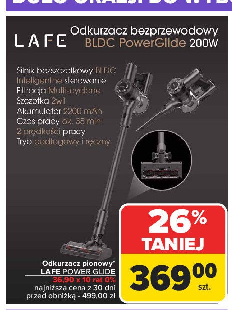 Odkurzacz power glide Lafe promocja w Carrefour