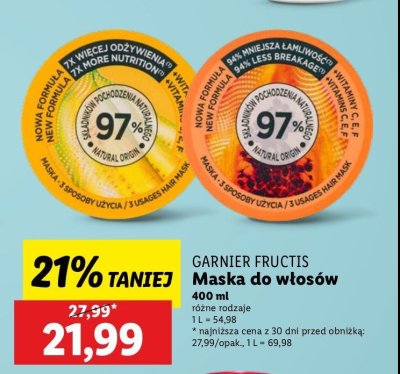 Maska do w艂os贸w papaya Garnier fructis hair food promocja