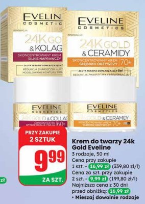 Krem do twarzy 24k Gold Eveline 3 rodzaje 50 ml promocja w Dino