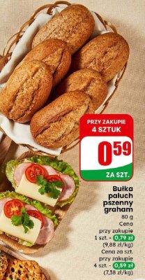 Bułka paluch pszenny graham promocja w Dino