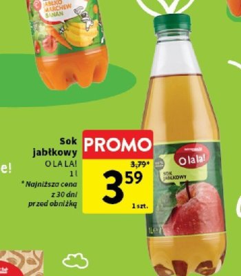 Sok jabłkowy O LA LA! promocja w Intermarche