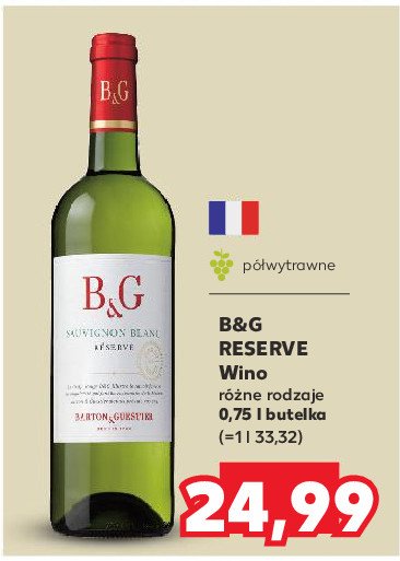 Wino B&g sauvignon blanc B&g barton & guestier promocja w Kaufland