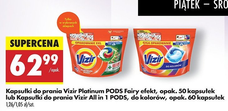 Kapsułki do prania kolorów Vizir all in one pods promocja