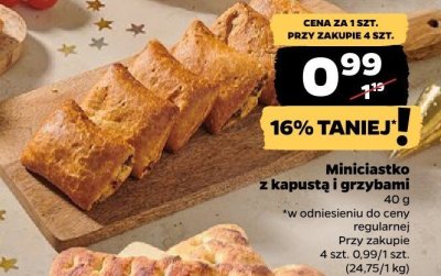 Miniciastko z kapustą i grzybami Netto promocja w Netto