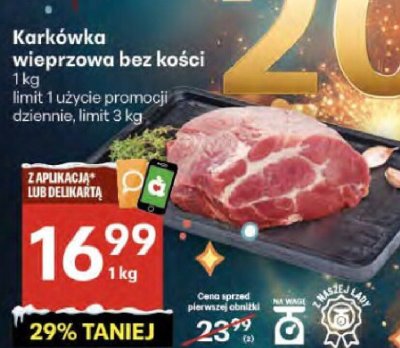 Mięso Karkówka wieprzowa bez kości promocja w Delikatesy Centrum