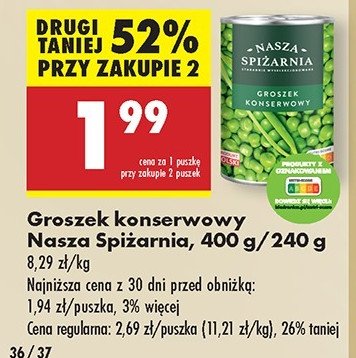 Groszek konserwowy Nasza spiżarnia promocja