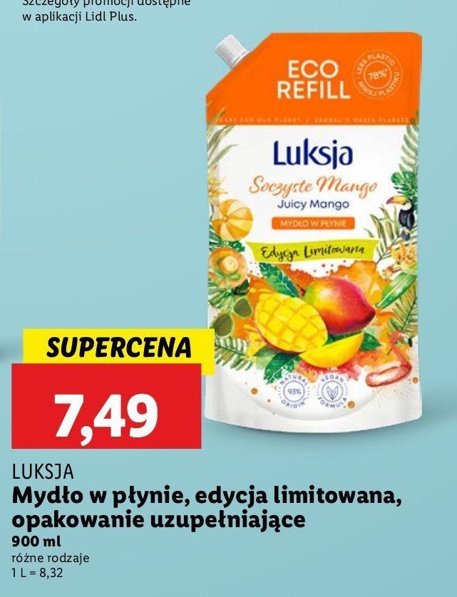 Myd艂o w p艂ynie soczyste mango Luksja promocja