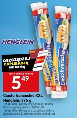 Ciasto francuskie XXL Henglein, 375 g promocja w Twój Market