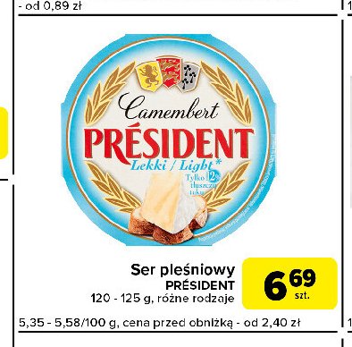 Ser pleśniowy lekki President camembert promocja